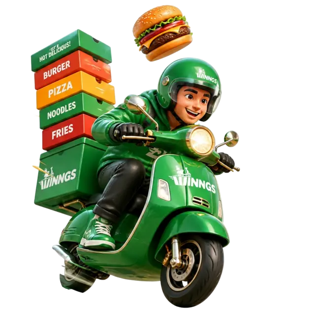 Winngs delivery rider